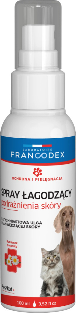 FRANCODEX Spray łagodzący podrażnienia skóry dla psów i kotów 100 ml