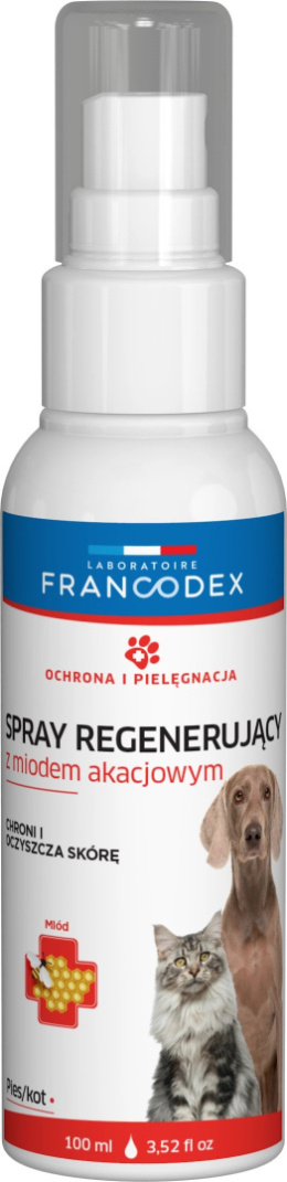 FRANCODEX Spray regenerujący skórę z miodem akacjowym dla psów i kotów 100 ml
