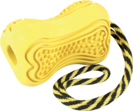 Zabawka kauczukowa ze sznurem Titan m, kol. żółty, Zolux